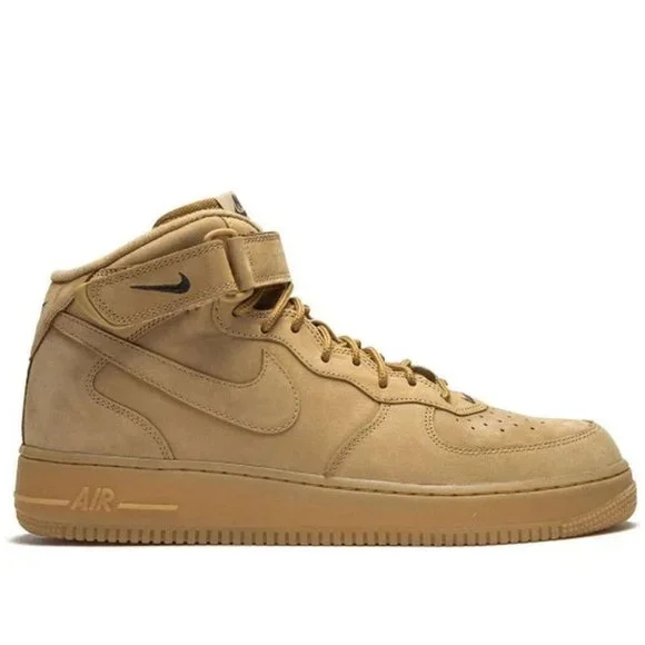 Nike Air Force 1 Mid Flax Sneakers 07 PRM QS One Nikes Shoes 8 Mens 715889-200 - Picture 15 of 16